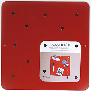 Square Dot Magnetic Bulletin Board - Red
