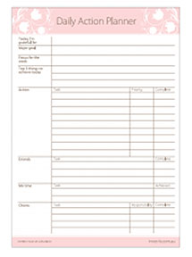 Daily Action Planner (A4)