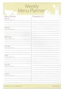Weekly Menu Planner Notepad 